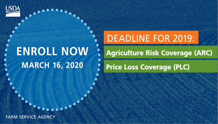 Enroll now in FSA Agriculture Risk Coverage and Price Loss Coverage Programs