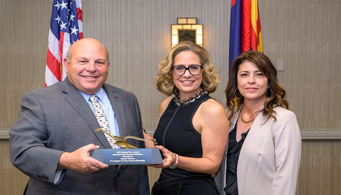 Farm Bureau Recognizes Arizona's Kyrsten Sinema with the Golden Plow